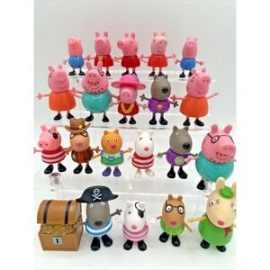 Peppa Pig Family Set Daddy Peppa George Mummy Pirate Figures Cake Topper's x 21